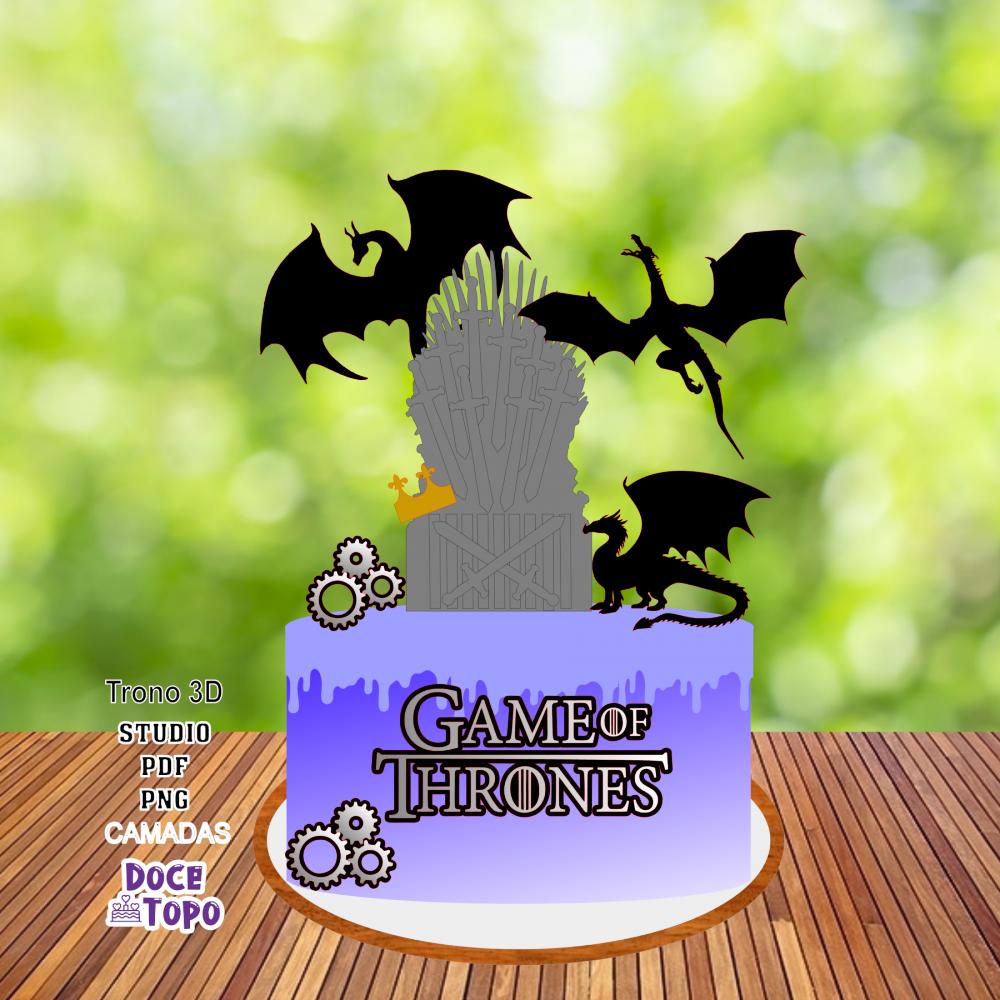 Topo de Bolo Game of Thrones 01 Studio/PDF/PNG