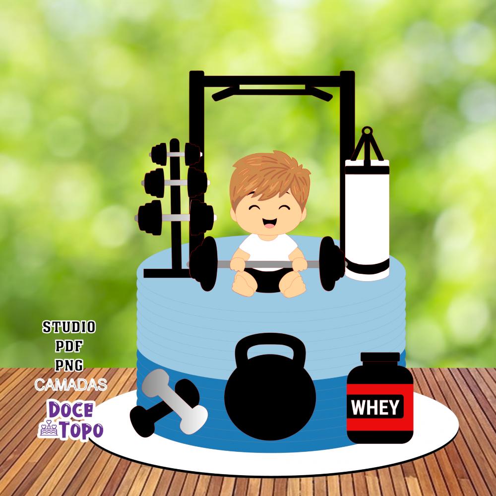 Topo de Bolo Academia Baby Studio/PDF/PNG