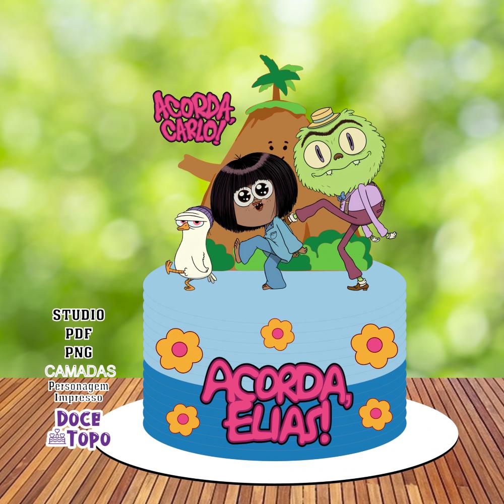 Topo de Bolo Acorda Carlo 01 Studio/PDF/PNG