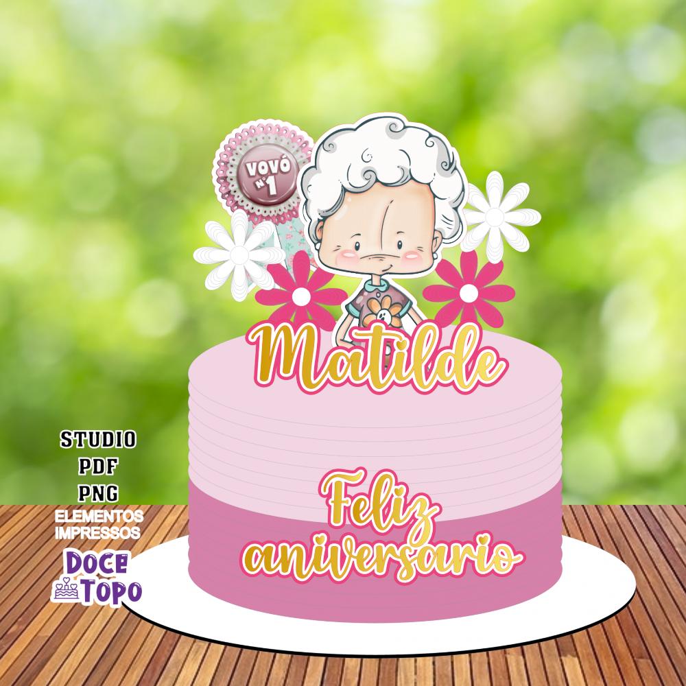 Topo de Bolo Avó 05 Studio/PDF/PNG