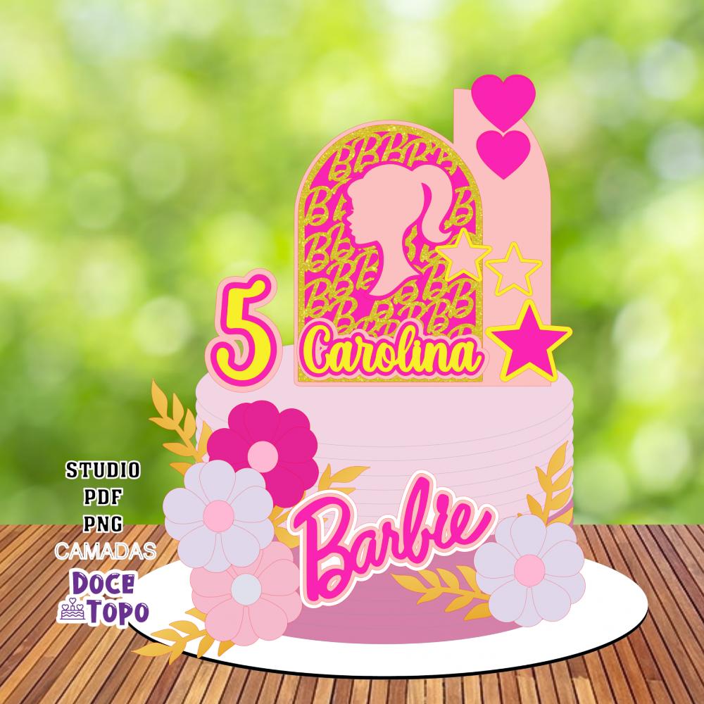 Topo de Bolo Barbie 28 Studio/PDF/PNG