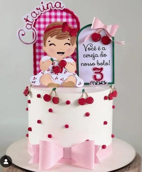 Topo de Bolo Cerejinha 01 Studio/PDF/PNG
