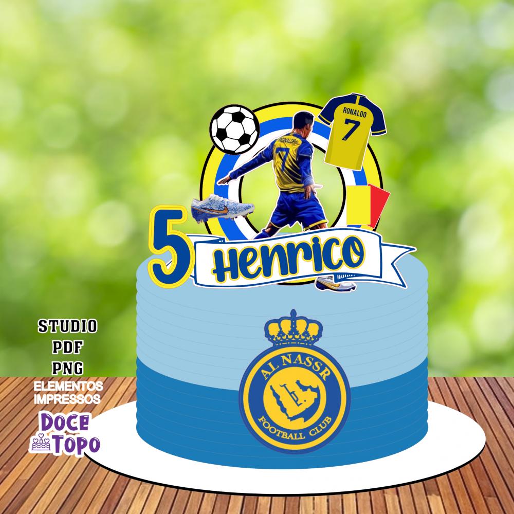 Topo de Bolo CR7 All Nassr Studio/PDF/PNG