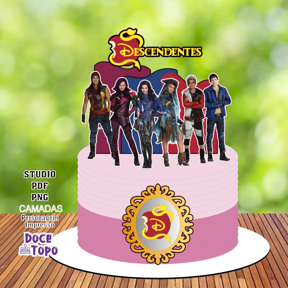 Topo de Bolo Descendentes 01 Studio/PDF/PNG