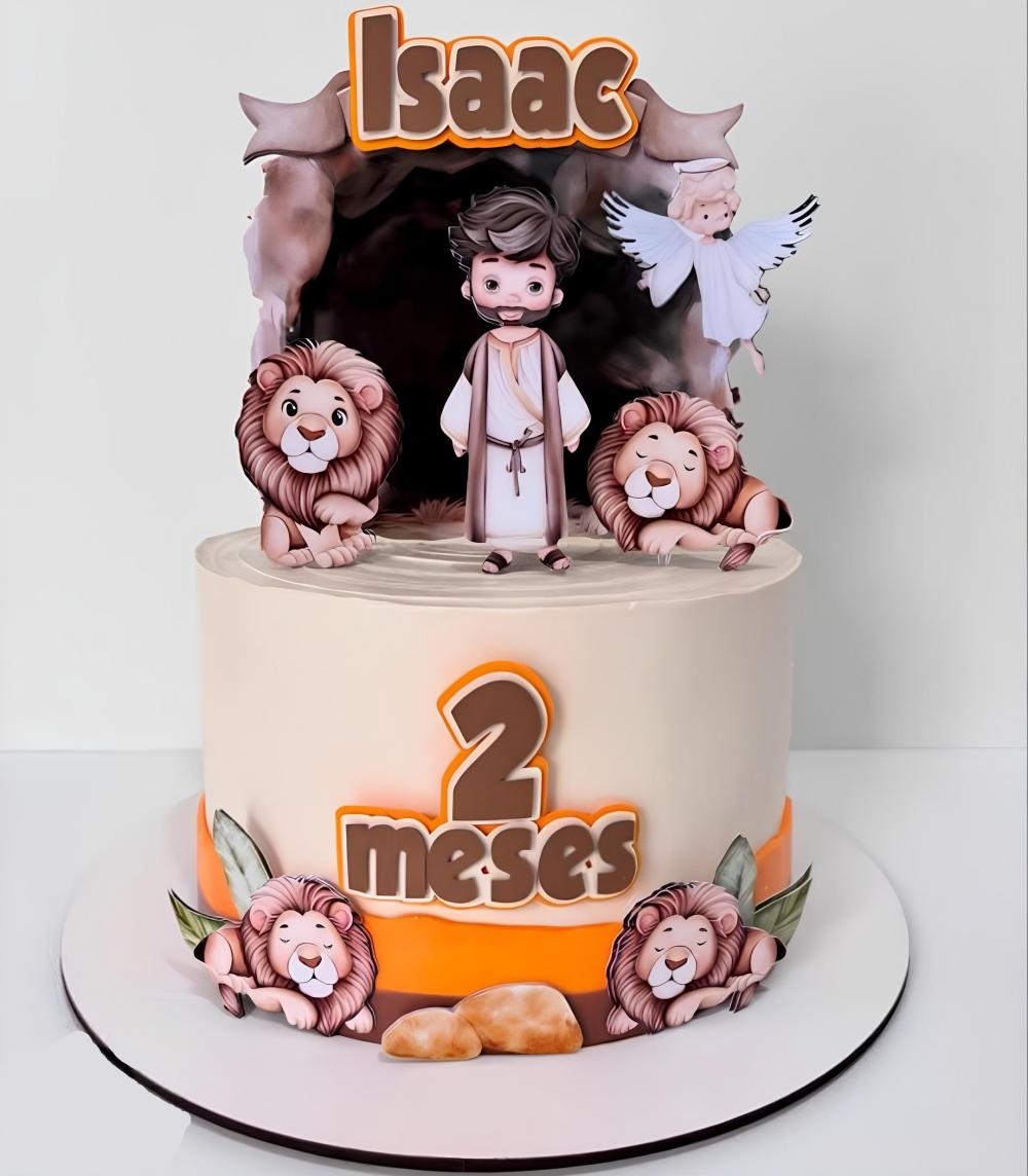 Topo de Bolo Cristão - Daniel na Cova dos Leões 02 Studio/PDF/P