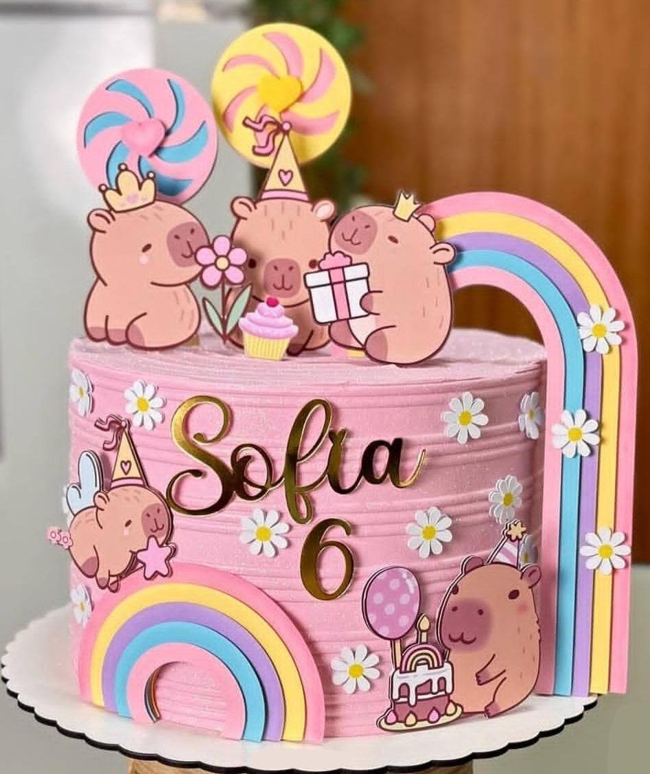 Topo de Bolo Capivara 06 Studio/PDF/PNG