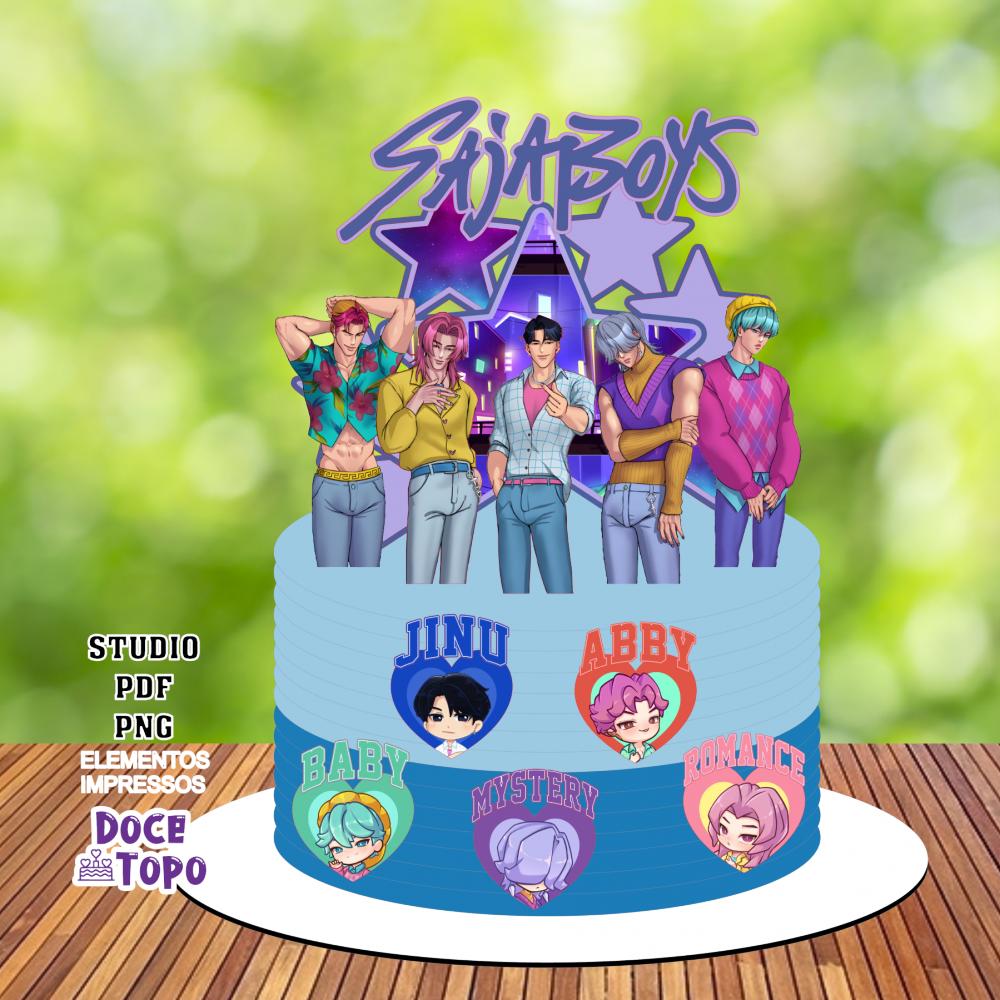 Topo de Bolo Saja Boys 03 Studio/PDF/PNG