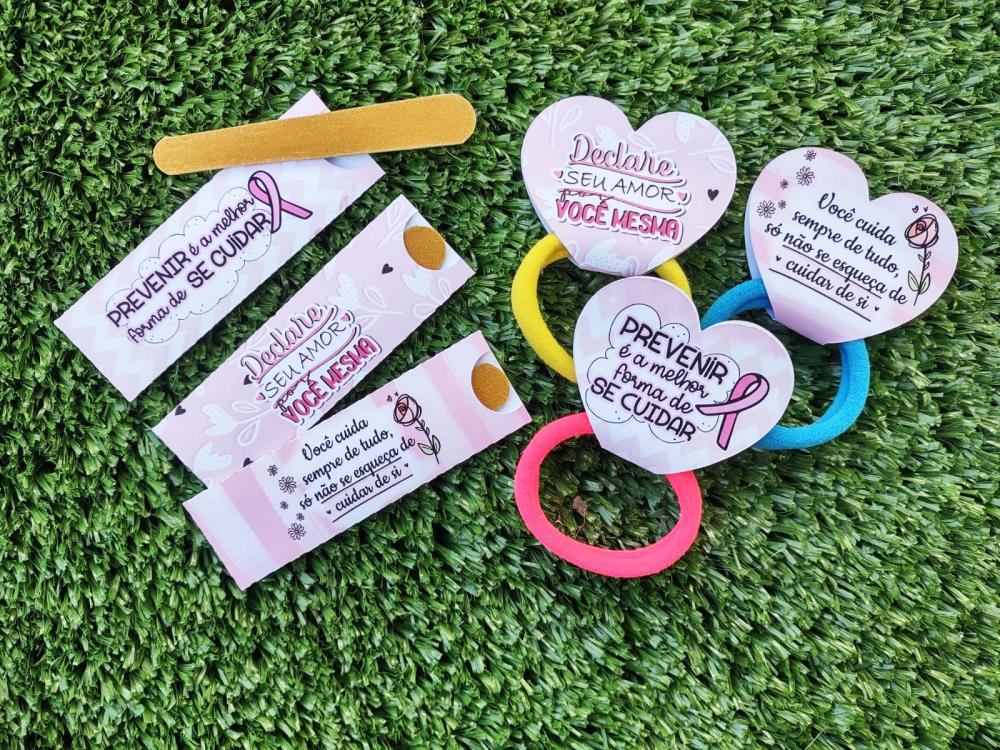 Arquivo Amarrador e Mini Lixa Outubro Rosa STUDIO/PDF/PNG