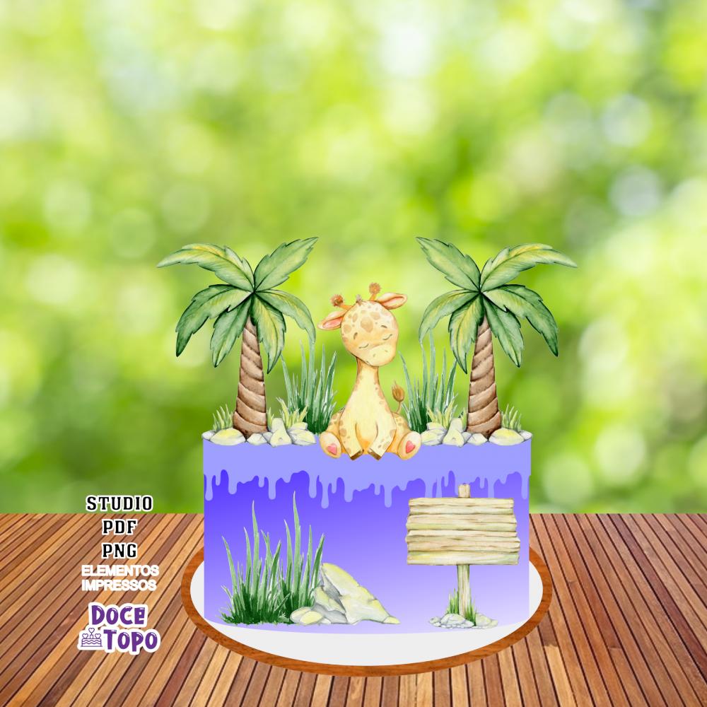 Topo de Bolo Girafinha 01 Studio/PDF/PNG