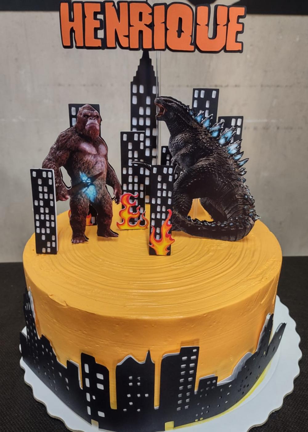 Topo de Bolo Godzilla vs Kong 01 Studio/PDF/PNG