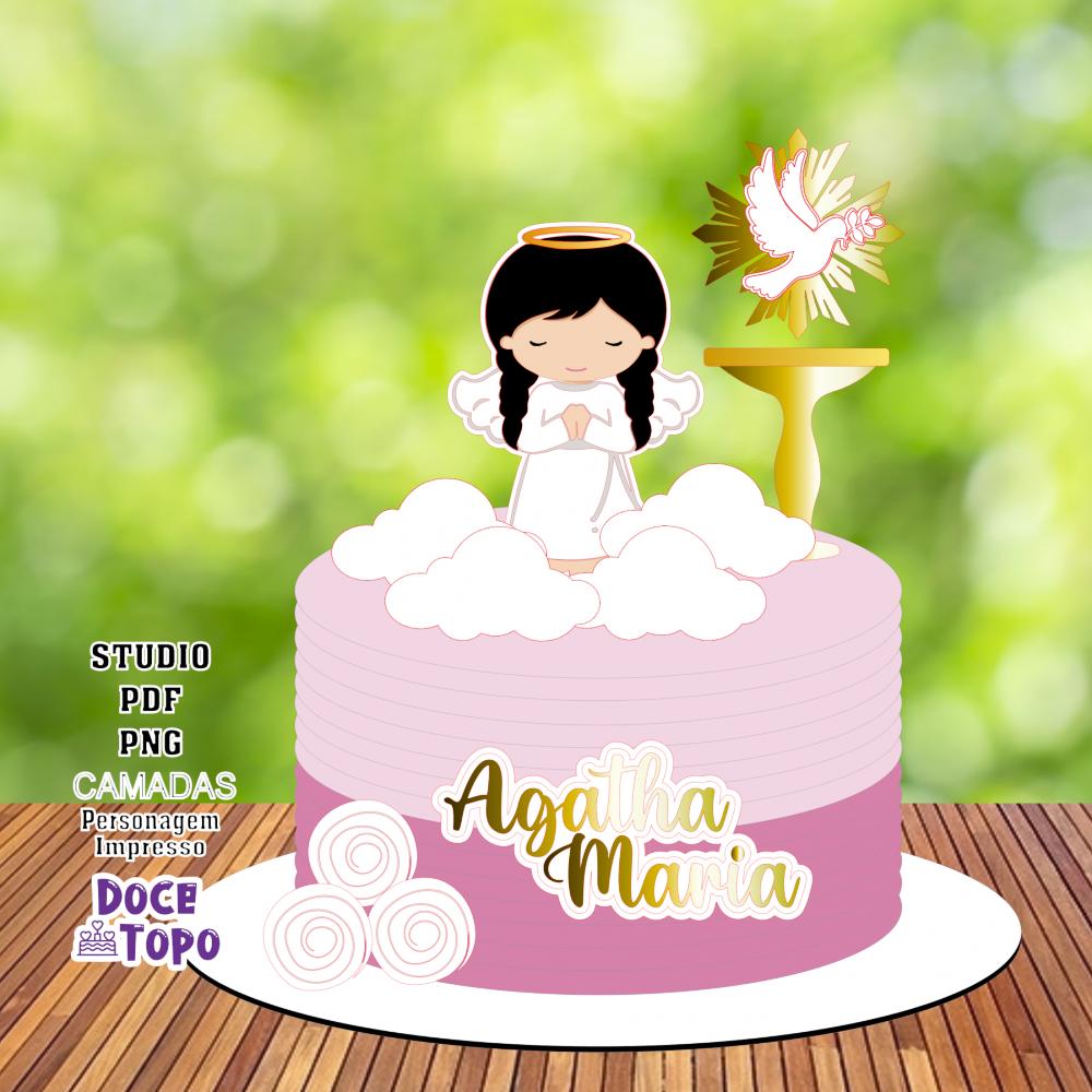 Topo de Bolo Batizado 16 Studio/PDF/PNG