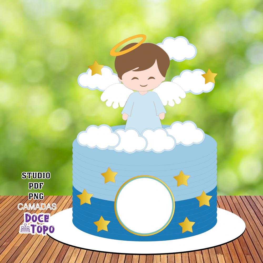 Topo de Bolo Batizado 19 Studio/PDF/PNG