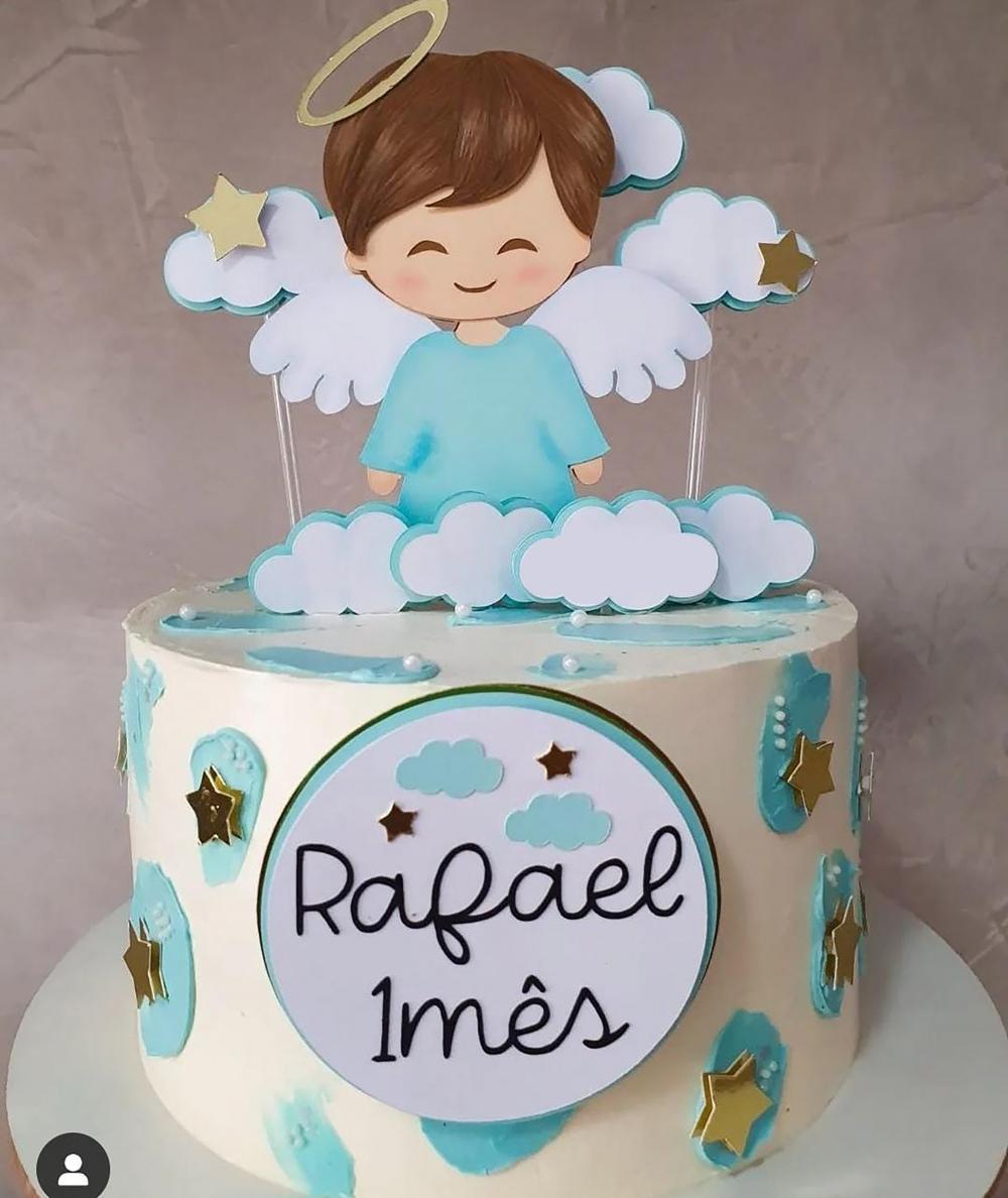 Topo de Bolo Batizado 19 Studio/PDF/PNG