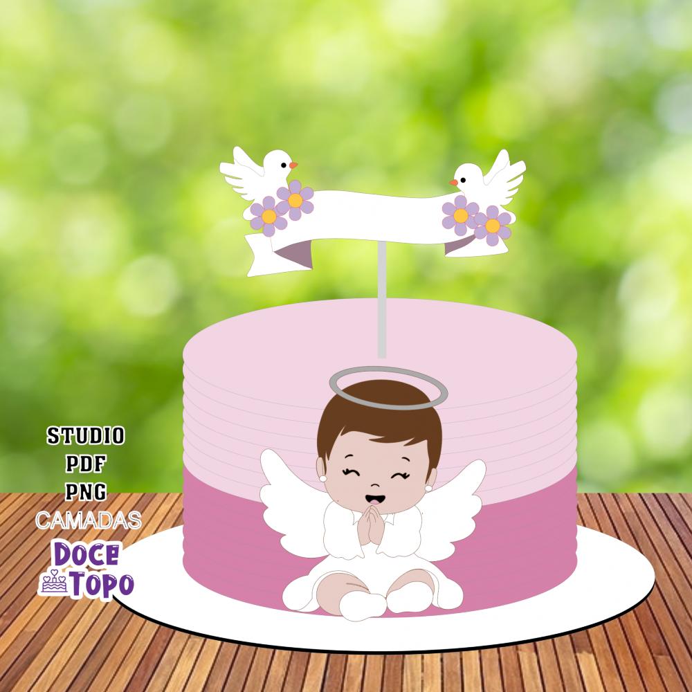 Topo de Bolo Batizado 14 Studio/PDF/PNG