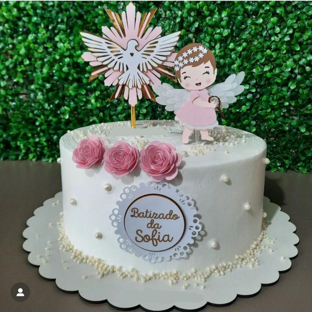 Topo de Bolo Batizado 37 Studio/PDF/PNG