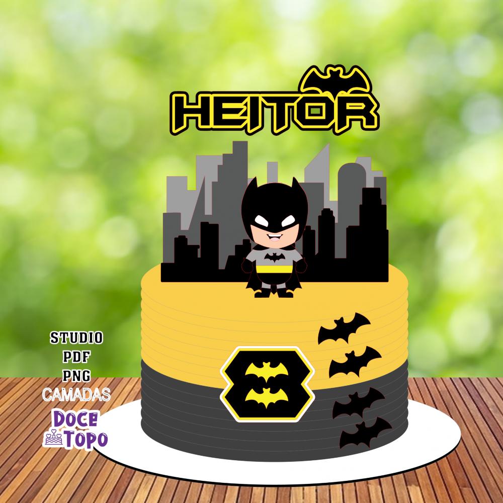 Topo de Bolo Batman 12 Studio/PDF/PNG
