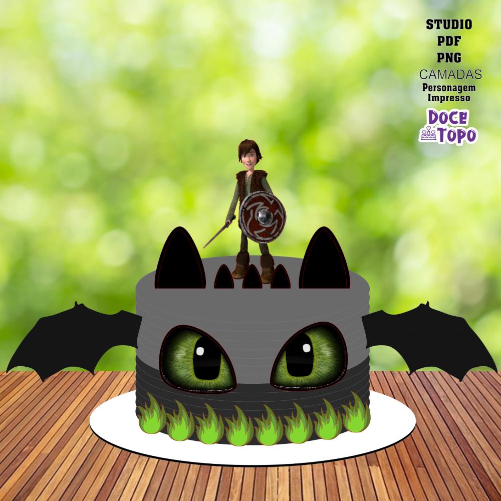 Topo de Bolo Como Treinar o seu Dragão 04 Studio/PDF/PNG