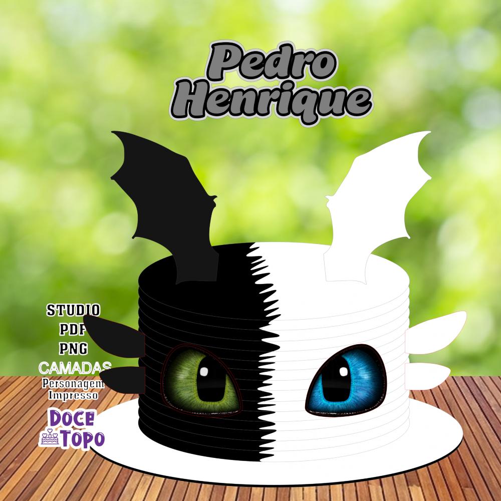 Topo de Bolo Como Treinar o seu Dragão 05 Studio/PDF/PNG