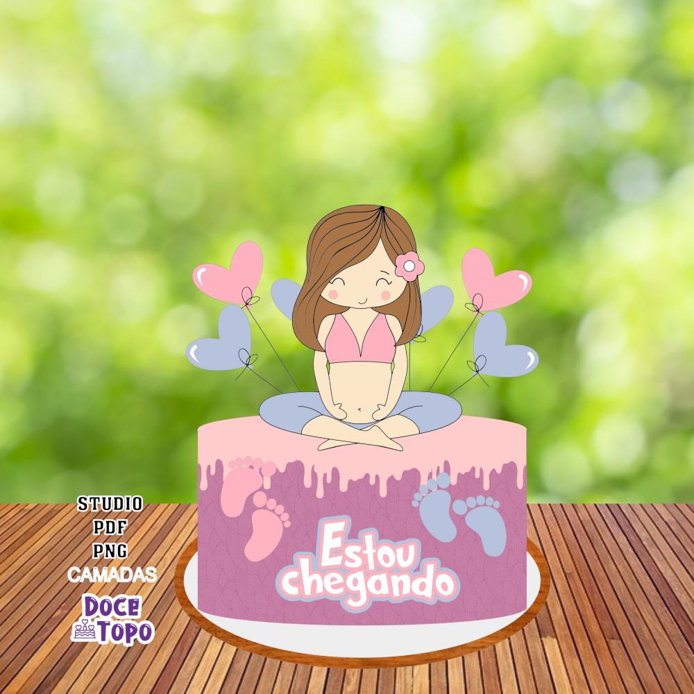 Topo de Bolo Grávida 01 Studio/PDF/PNG