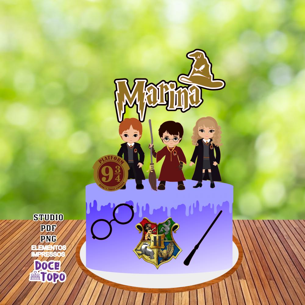 Topo de Bolo Harry Potter 01 Studio/PDF/PNG