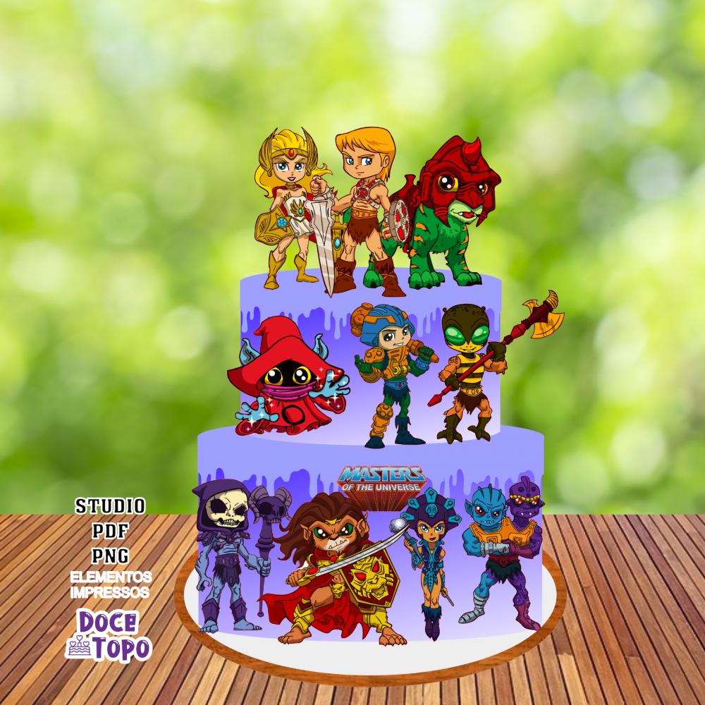 Topo de Bolo He-Man 01 Studio/PDF/PNG