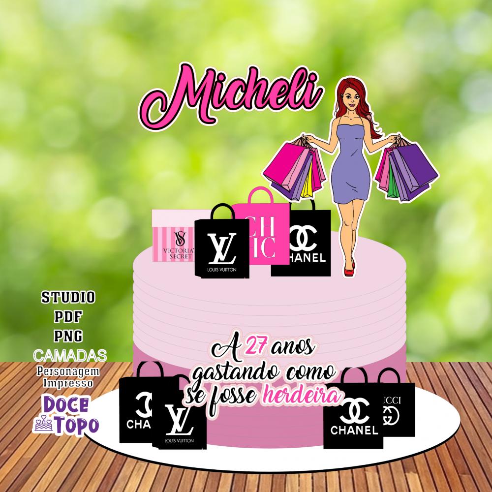 Topo de Bolo Herdeira das Compras 01 Studio/PDF/PNG