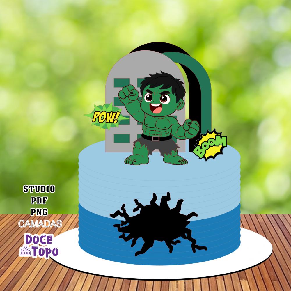 Topo de Bolo Hulk Baby 01 Studio/PDF/PNG