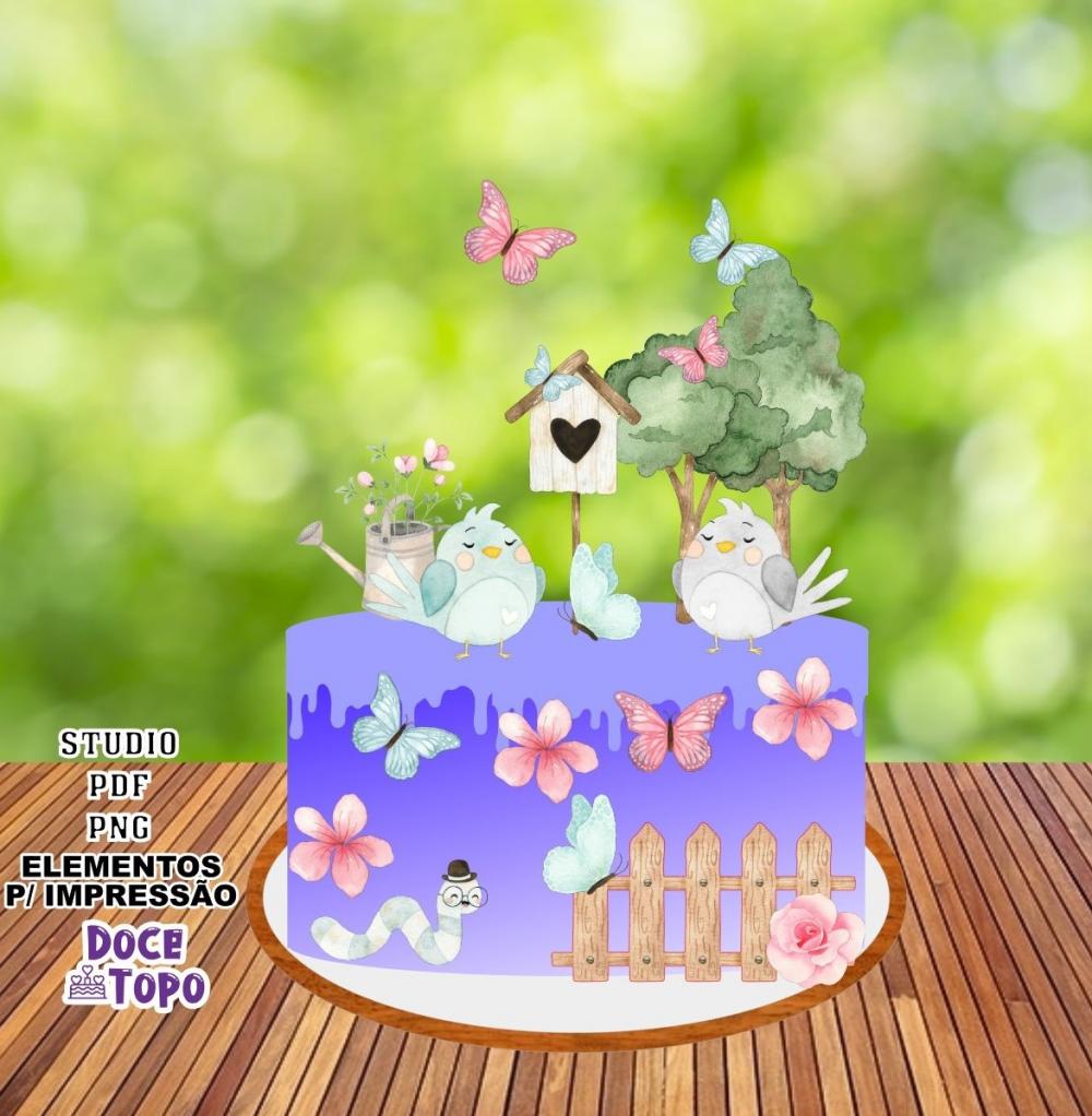 Topo de Bolo Jardim Encantado 01 Studio/PDF/PNG