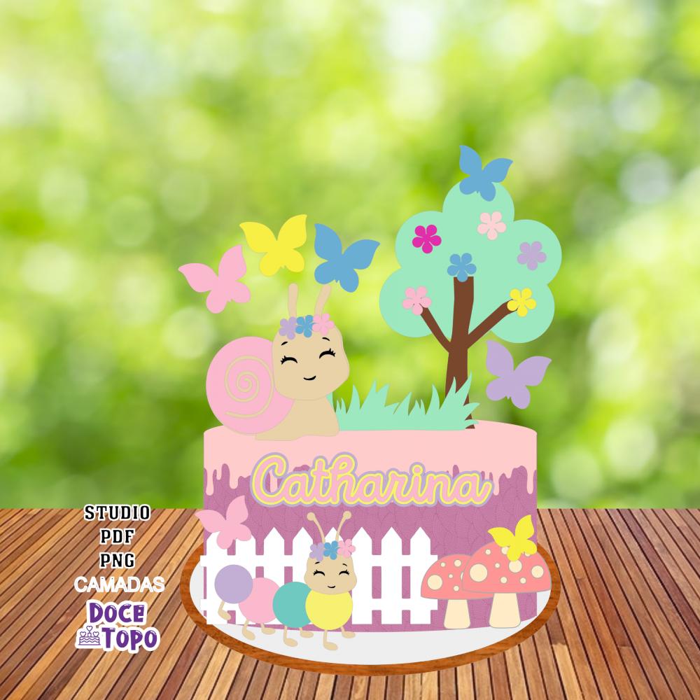 Topo de Bolo Jardim Encantado 02 Studio/PDF/PNG