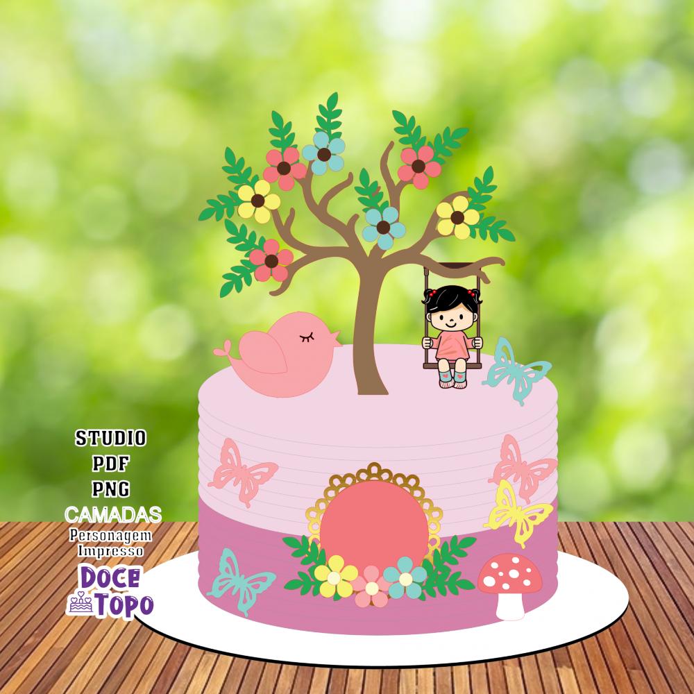 Topo de Bolo Jardim Encantado 05 Studio/PDF/PNG