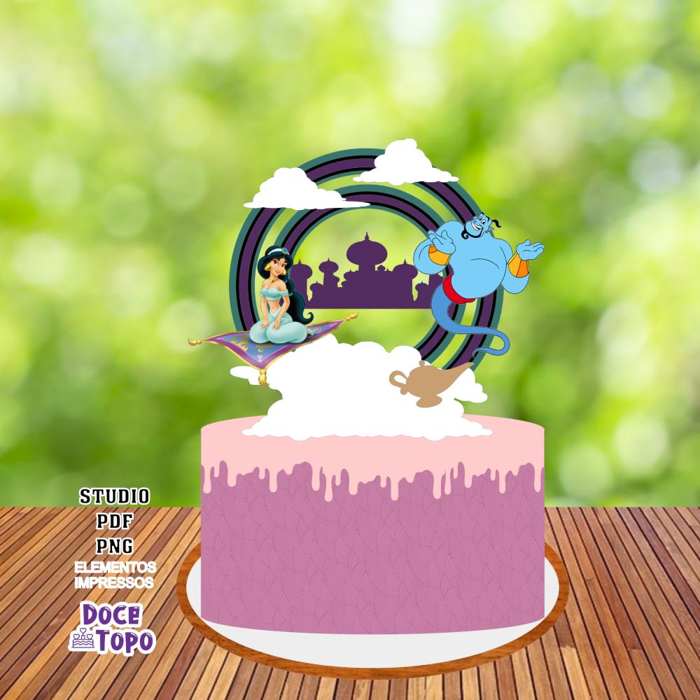 Topo de Bolo Jasmine 02 Studio/PDF/PNG