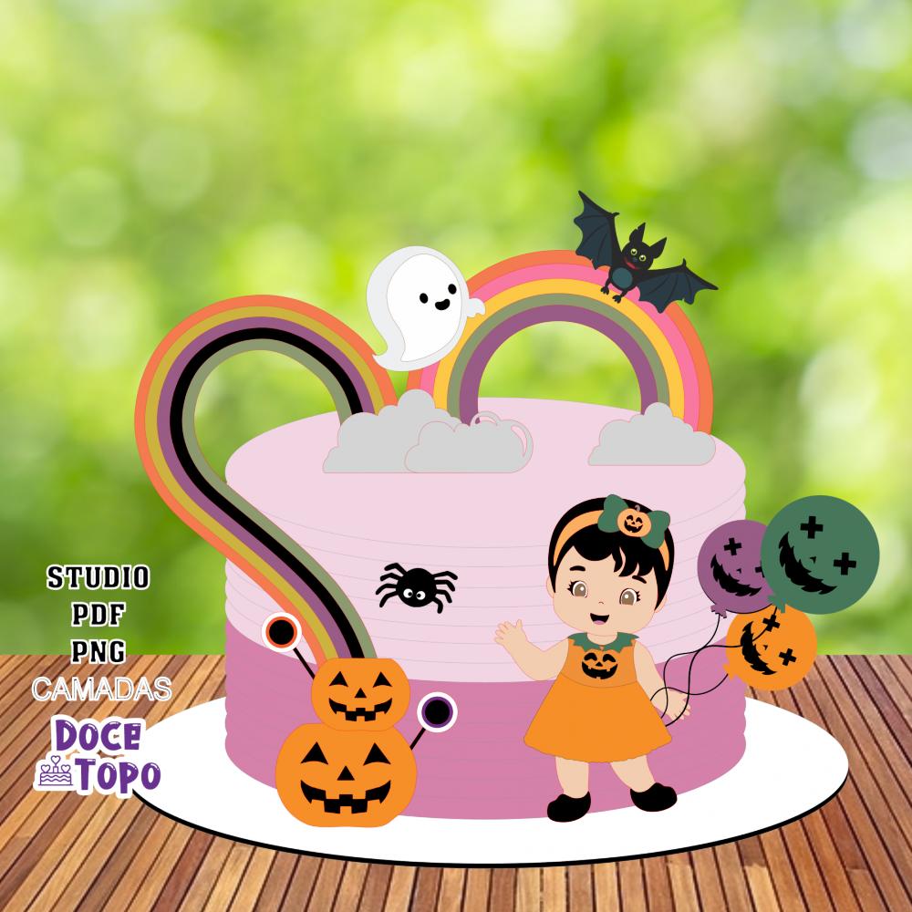 Topo de Bolo Halloween 20 Studio/PDF/PNG