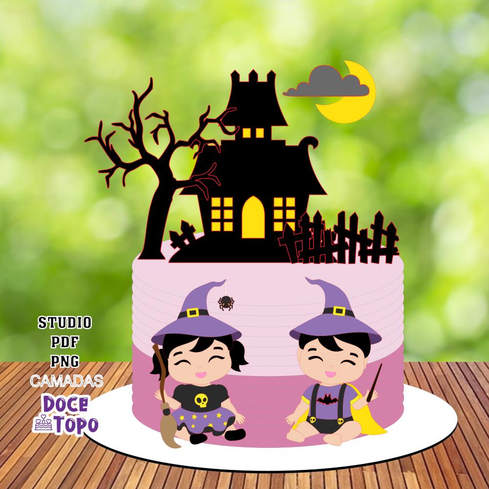 Topo de Bolo Halloween 21 Studio/PDF/PNG