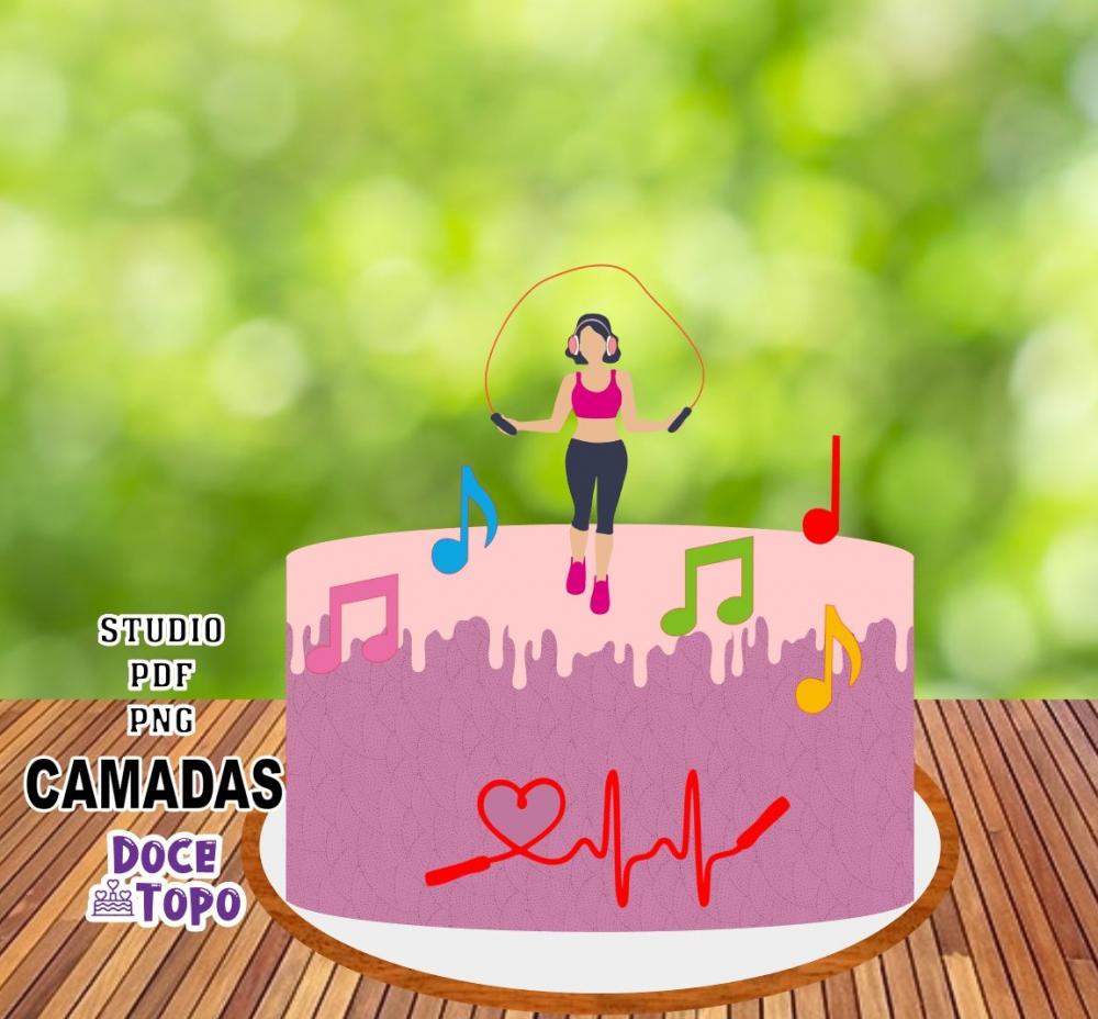 Topo de Bolo Jump Rope Corda Studio/PDF/PNG