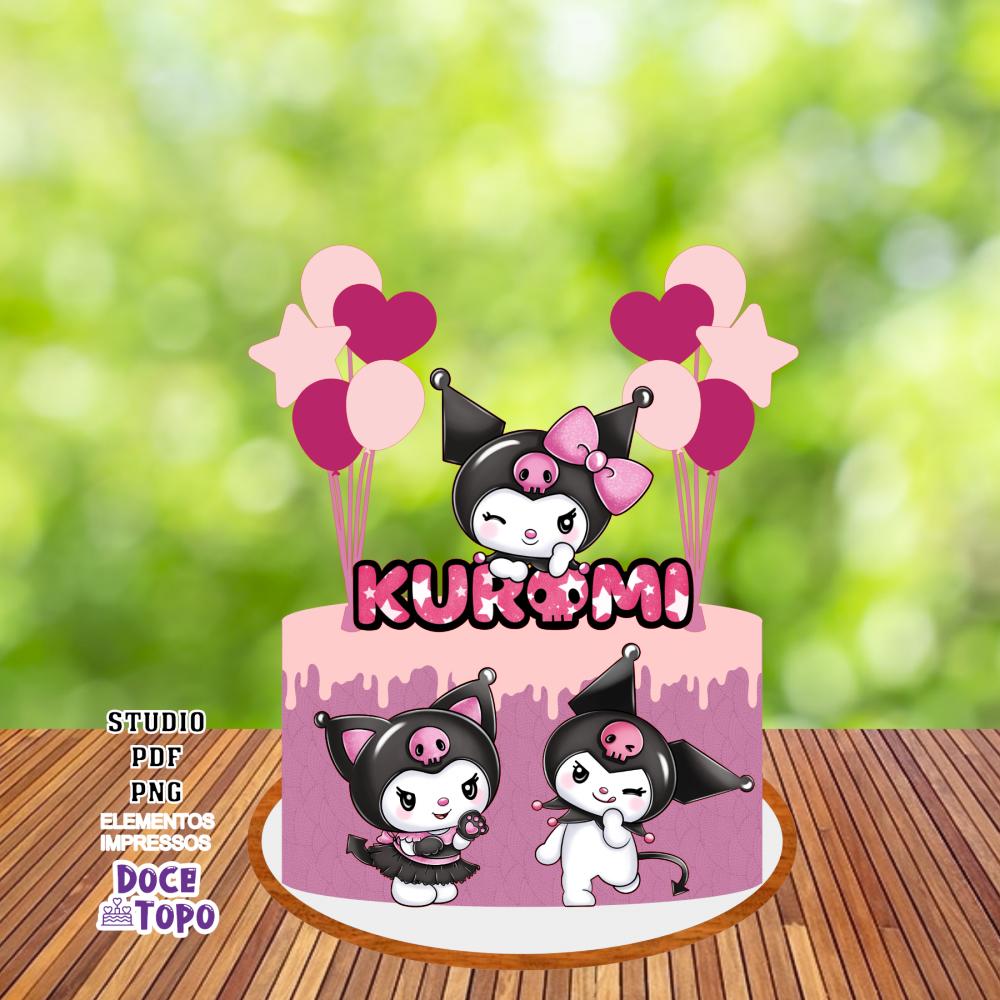 Topo de Bolo Kuromi 01 Studio/PDF/PNG
