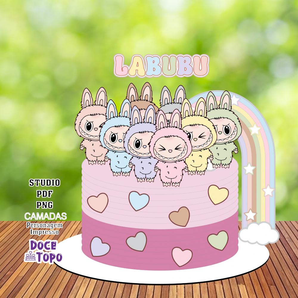 Topo de Bolo Labubu 01 Studio/PDF/PNG