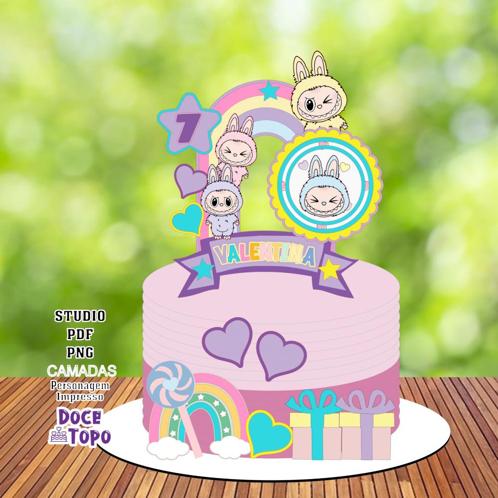 Topo de Bolo Labubu 02 Studio/PDF/PNG