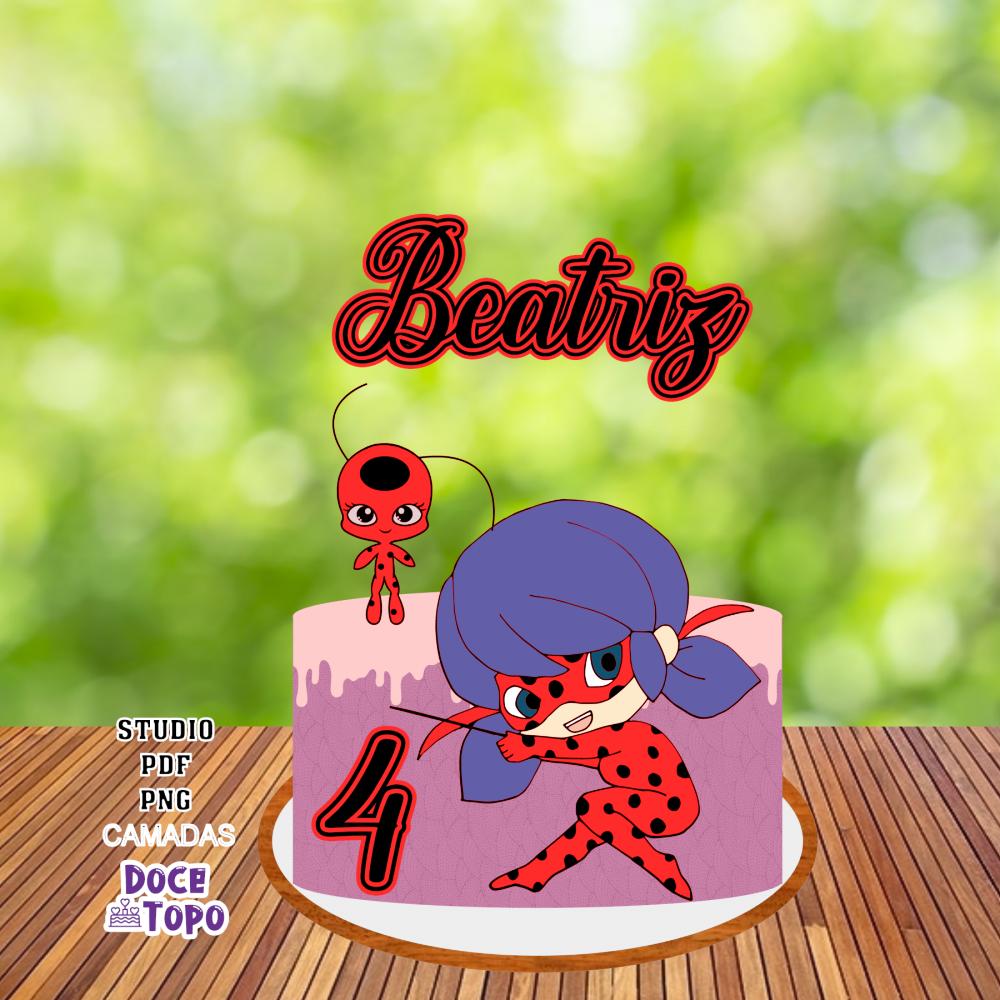 Topo de Bolo LadyBug 01 Studio/PDF/PNG