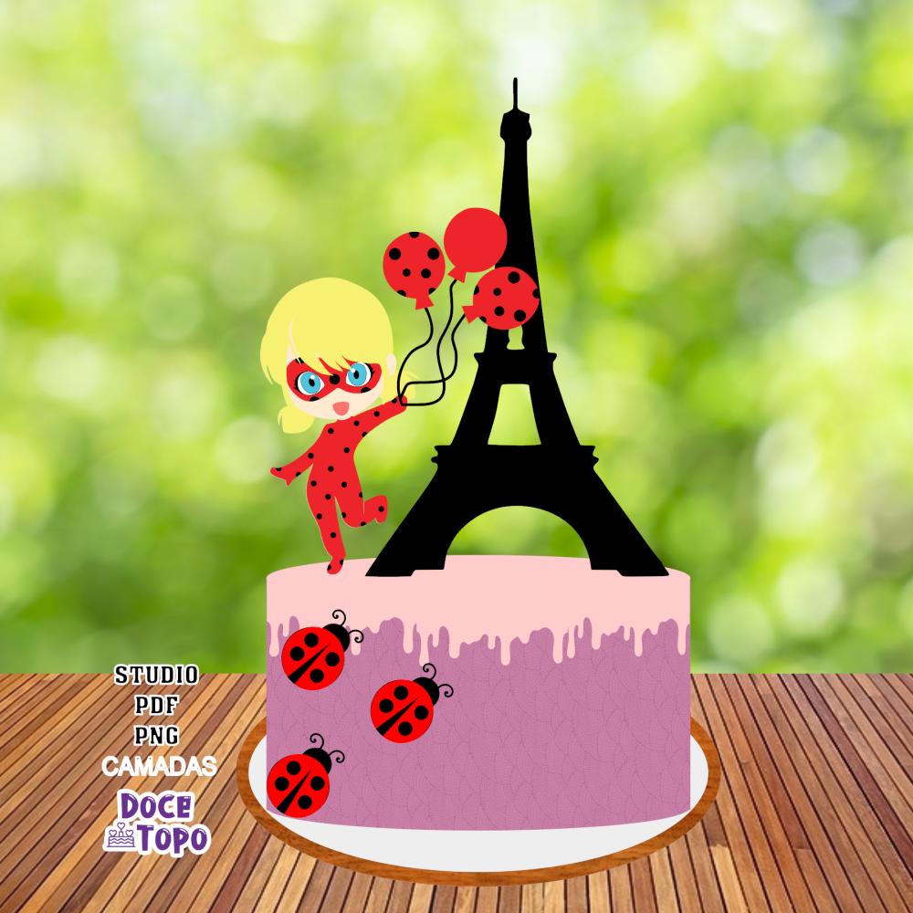 Topo de Bolo LadyBug 02 Studio/PDF/PNG