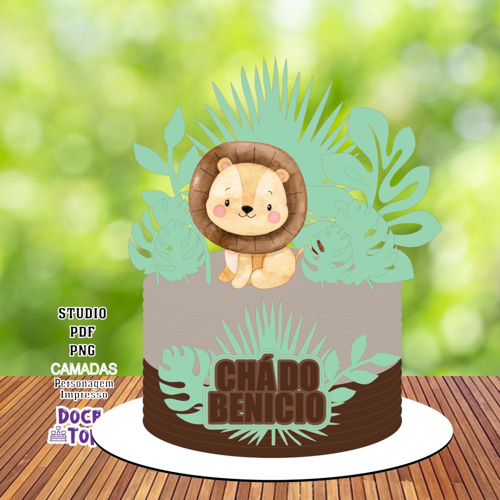 Topo de Bolo Leãozinho 03 Studio/PDF/PNG
