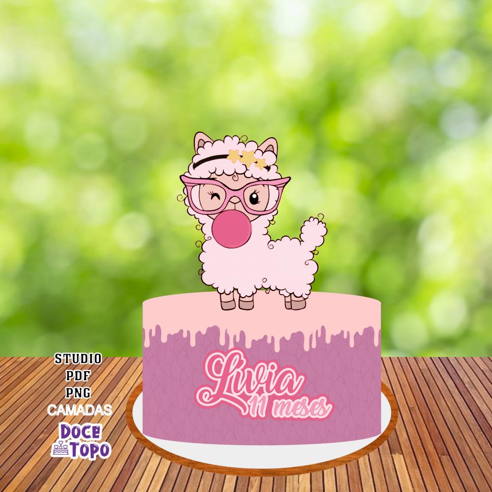 Topo de Bolo Lhama 01 Studio/PDF/PNG