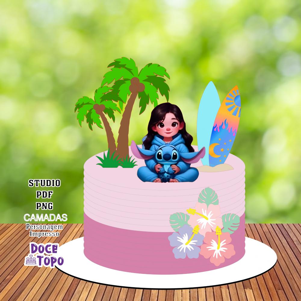 Topo de Bolo Lilo e Stitch 02 Studio/PDF/PNG