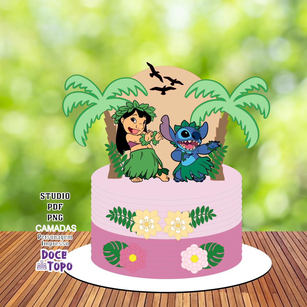 Topo de Bolo Lilo e Stitch 04 Studio/PDF/PNG