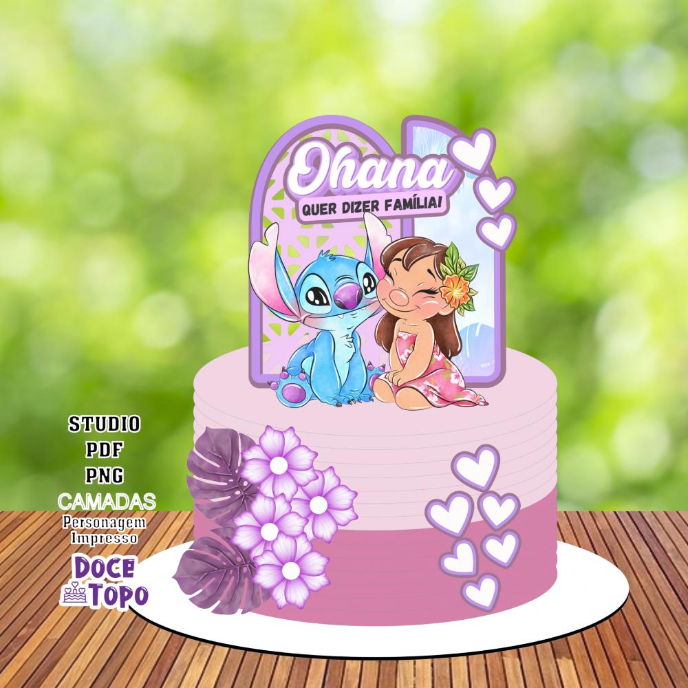 Topo de Bolo Lilo e Stitch 05 Studio/PDF/PNG