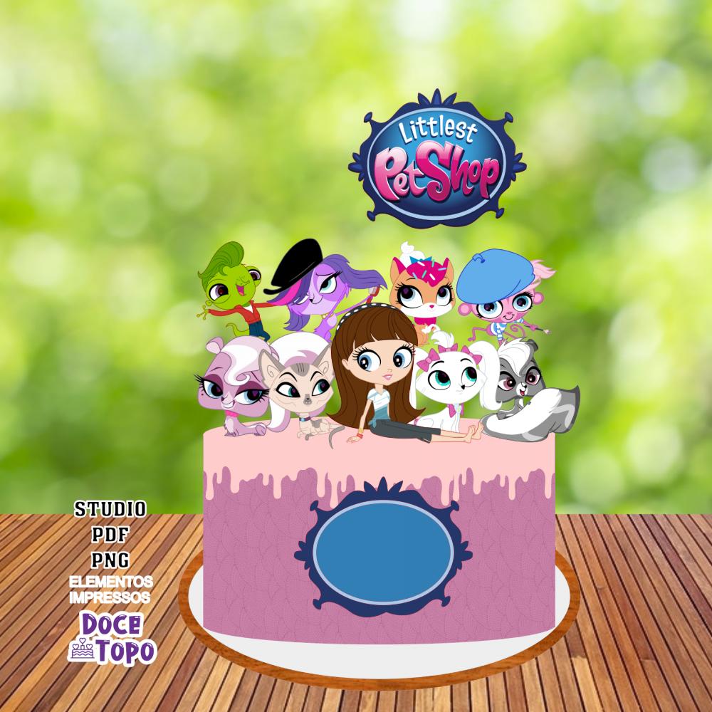 Topo de Bolo Littlest Pet Shop Studio/PDF/PNG