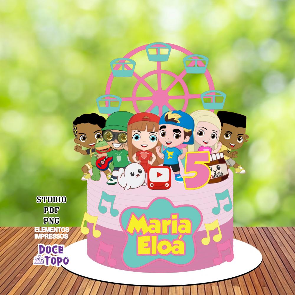 Topo de Bolo Luccas Neto e Os Aventureiros 01 Studio/PDF/PNG