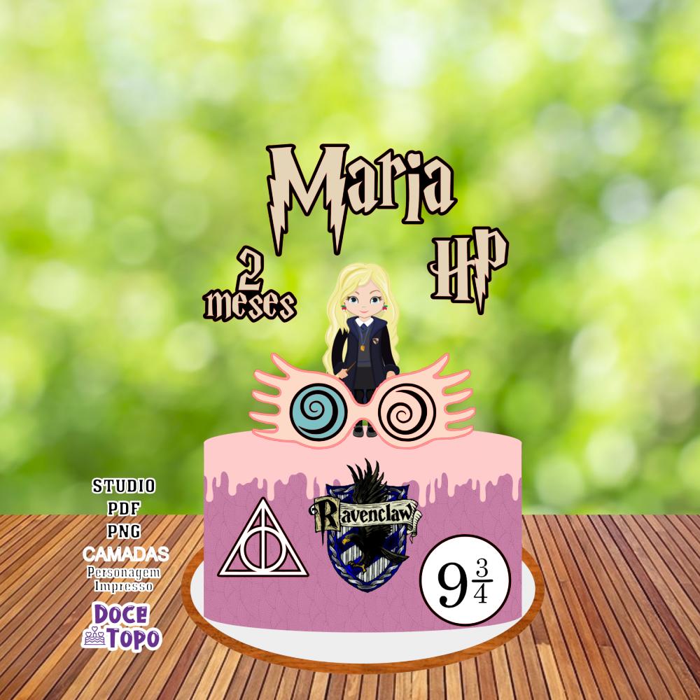 Topo de Bolo Luna Lovegood Studio/PDF/PNG