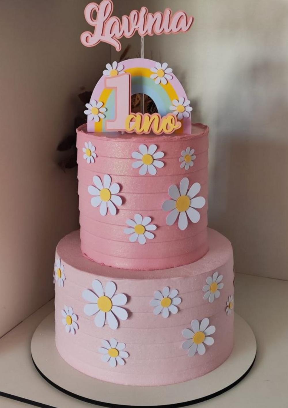 Topo de Bolo Margaridas 01 Studio/PDF/PNG