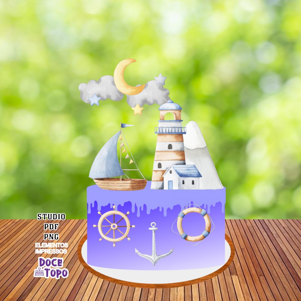 Topo de Bolo Marinheiro 01 Studio/PDF/PNG