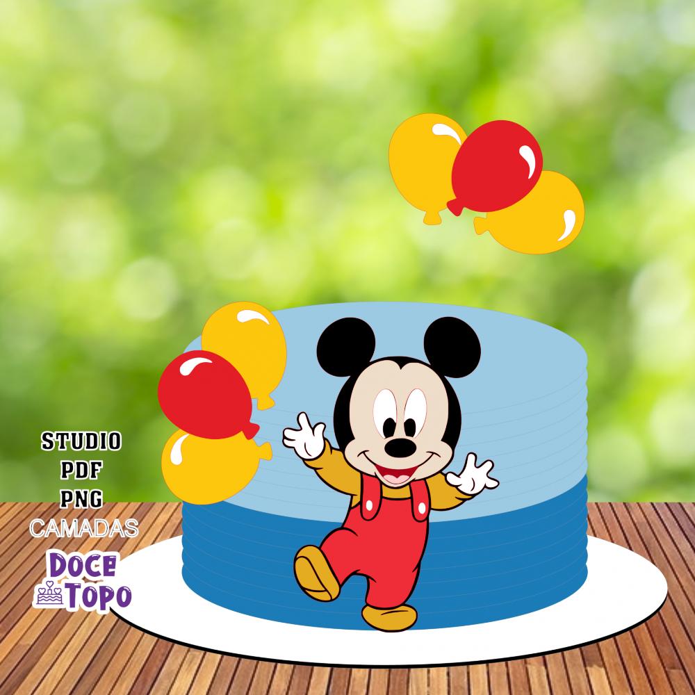 Topo de Bolo Mickey 01 Studio/PDF/PNG
